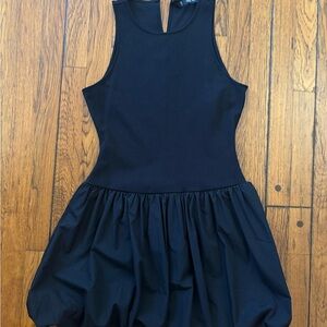 Mango Black Sleeveless Drop-Waist Mini Dress